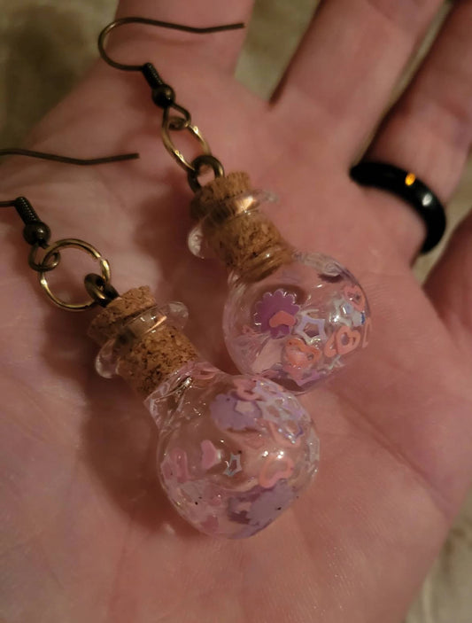 Heart and Star Potion Earrings