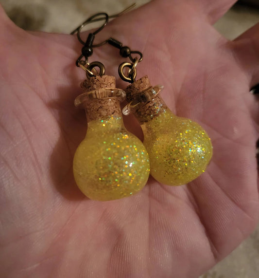 Neon Yellow Potion Earrings